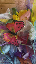 Load and play video in Gallery viewer, The "Welcome" Rainbow colored wreath.jpg