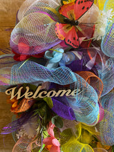 Load image into Gallery viewer, The "Welcome" Rainbow colored wreath.jpg