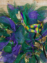 Load image into Gallery viewer, Purple Mardi Gras Wreath