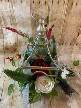 Load image into Gallery viewer, The "Travis" Lantern- Red, White, and Black Flowers.jpg