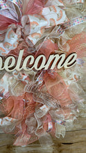 Load image into Gallery viewer, Peach, Cream, and Gold Welcome wreath