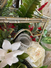 Load image into Gallery viewer, The "Travis" Lantern- Red, White, and Black Flowers.jpg