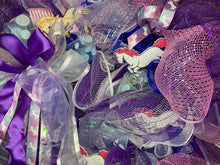 Load image into Gallery viewer, Purple, White And Pink Unicorn Wreath.JPG