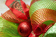 Load image into Gallery viewer, Red, Green, and Gold Merry Christmas wreath.jpg