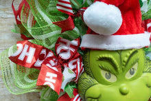 Load image into Gallery viewer,   Grinch inspired Christmas wreath.JPG