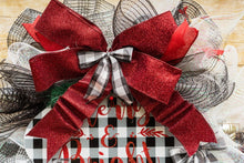 Load image into Gallery viewer, Christmas-wreath-Black- Red,-and-White-Merry-and-Bright -ts-wreaths