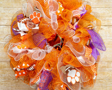 Load image into Gallery viewer, Orange Clemson College Football wreath,JPG