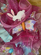 Load image into Gallery viewer, Pink and White Easter Bunny wreath.JPG
