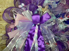 Load image into Gallery viewer, Purple, White And Pink Unicorn Wreath.JPG
