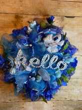 Load image into Gallery viewer,  Wreath In Blue And Polka Dots .JPG
