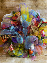 Load image into Gallery viewer, The &quot;Welcome&quot; Rainbow colored wreath.jpg
