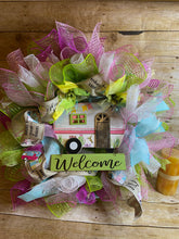 Load image into Gallery viewer, Welcome Happy Campers wreath.JPG
