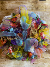 Load image into Gallery viewer, The &quot;Welcome&quot; Rainbow colored wreath.jpg
