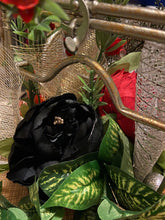 Load image into Gallery viewer, The &quot;Travis&quot; Lantern- Red, White, and Black Flowers.jpg
