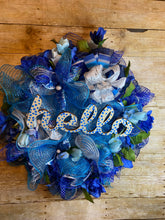 Load image into Gallery viewer,  Wreath In Blue And Polka Dots .JPG
